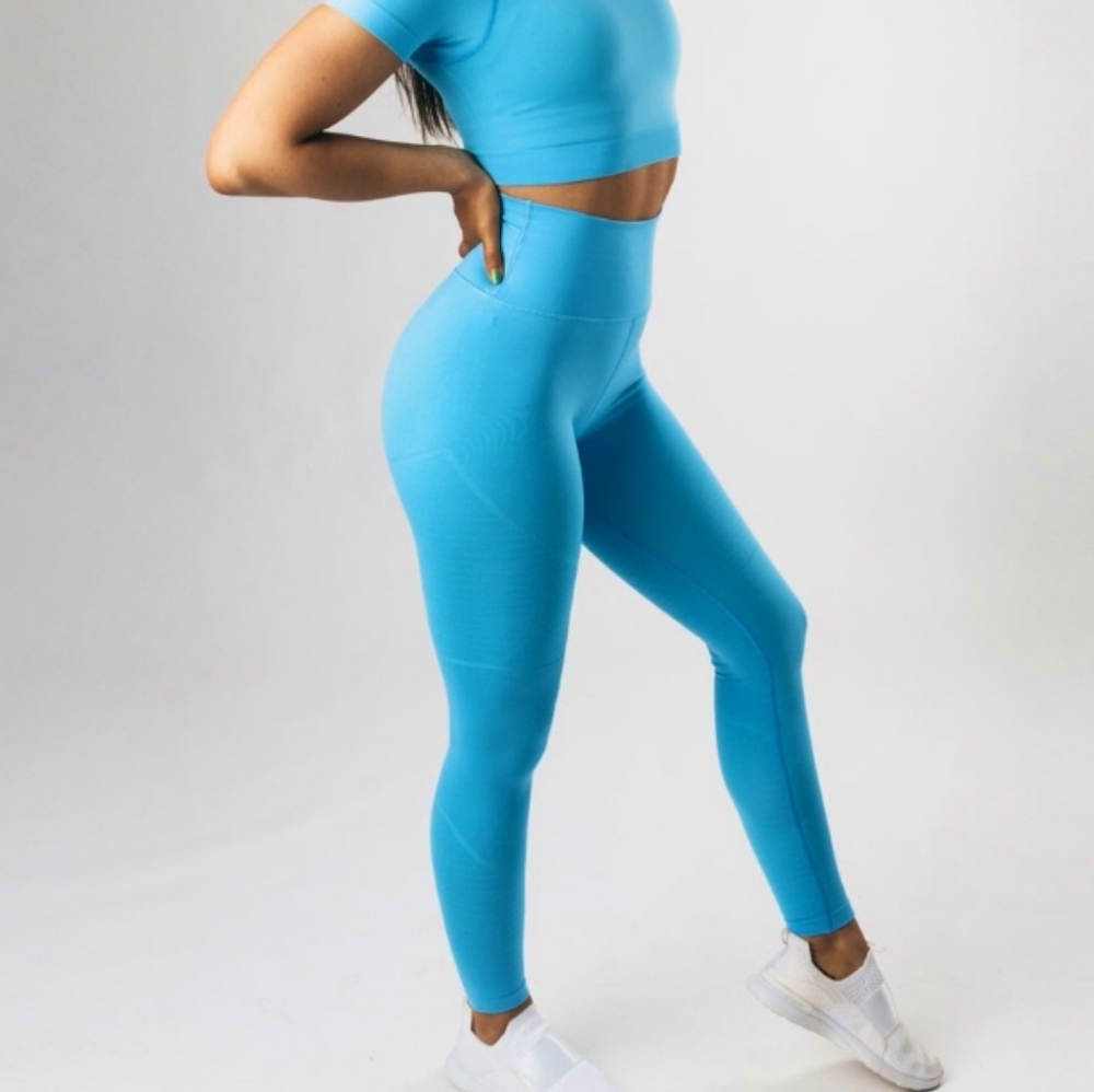Alphalete OG Revival Legging, Light Blue, High Wasted, XXS